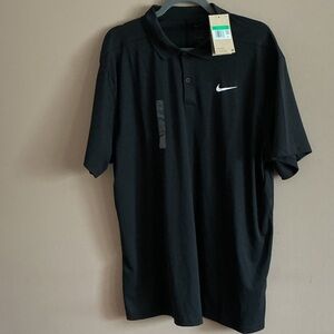 NWT Nike Black Polo Shirt with White Swoosh